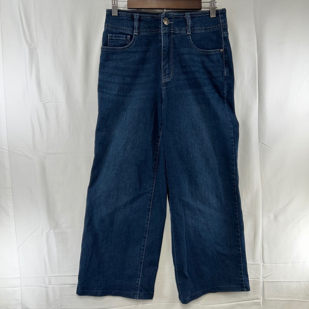 Gloria Vanderbilt Wide Leg Jeans Womens 6 Dark Wash Tummy Sculpt Shape Effect